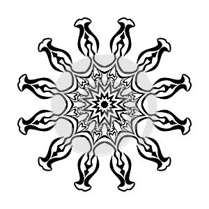 Black Mandala Vector On White Background Illustrations