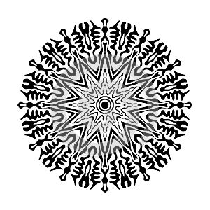 Black Mandala Vector On White Background Illustrations