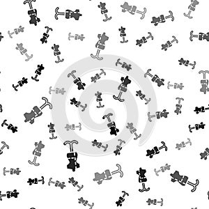 Black Mannequin icon isolated seamless pattern on white background. Tailor dummy. Vector