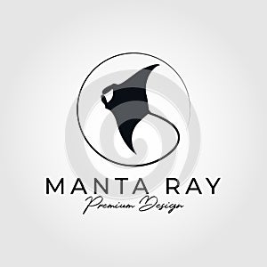 black manta ray logo vector illustration design