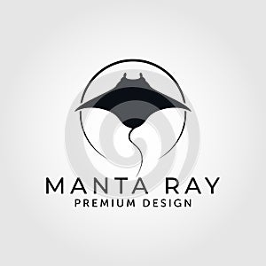 black manta ray logo vector illustration design