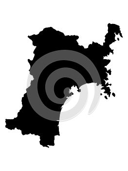 Black Map of Akita Prefecture