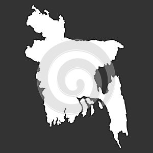 Black Map Of Bangladesh Isolated On Black Background, Vector Illustration world geography