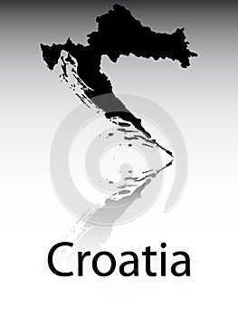 Black map of Croatia