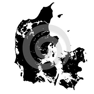 Black map of Denmark vector