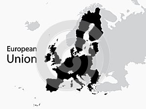 Black map of European Union