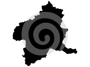 Black Map of Gunma Prefecture
