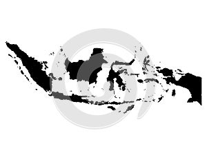 Black Map of Indonesia