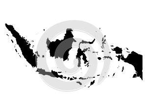 Black Map of Indonesia