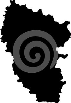 Black map of the LUHANSK OBLAST, UKRAINE