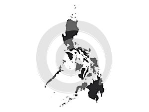 Black Map of Philippines