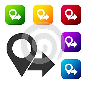 Black Map pin icon isolated on white background. Navigation, pointer, location, map, gps, direction, place, compass