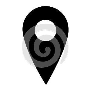 Black map pointer, location tag, location picker, address icon Simple flat vector icon