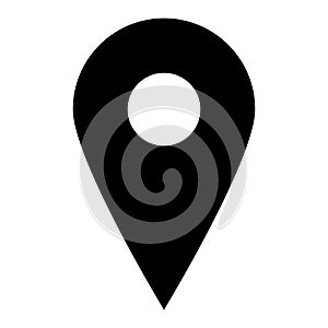 Black map pointer. Simple flat vector icon