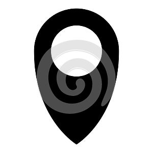 Black map pointer. Simple flat vector icon