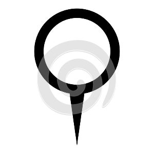 Black map pointer. Simple flat vector icon