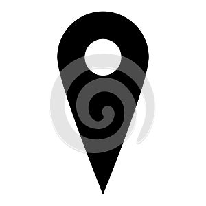 Black map pointer. Simple flat vector icon