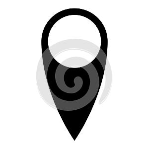 Black map pointer. Simple flat vector icon
