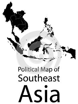 Black map of Southeast Asia