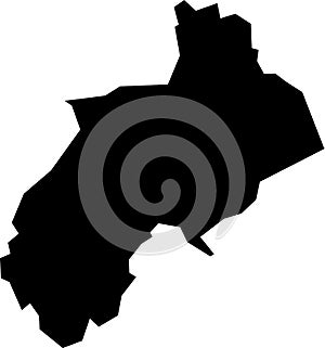 Black map of WITTEN, GERMANY