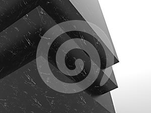 Black marbble cubic shape in white