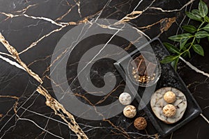 Black marble natural pattern for background