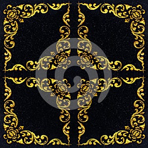 Black marble,The pattern on the marble walls.