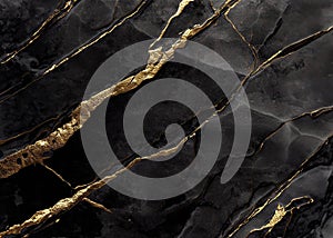 Black marble texture with gold veins. Abstract background and texture for design.