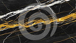 Black Marble with White and Gold Veins and Streaks 762