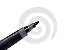 Black marker pens isolated on white background