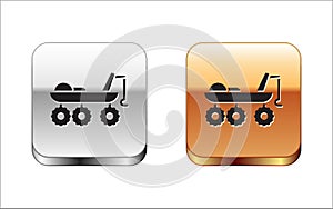 Black Mars rover icon isolated on white background. Space rover. Moonwalker sign. Apparatus for studying planets surface