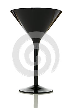 Black martini glass on white with clipping path