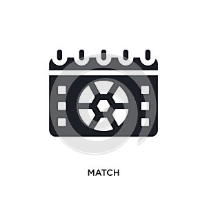 black match isolated vector icon. simple element illustration from football concept vector icons. match editable black logo symbol