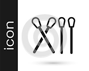 Black Match stick icon isolated on white background. Match with fire. Matches sign. Vector