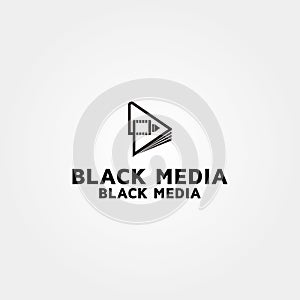 Black Media modern logo design template idea and inspiration