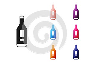 Black Medical digital thermometer for medical examination icon isolated on white background. Set icons colorful. Vector