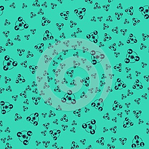 Black Meeting icon isolated seamless pattern on green background. Business team meeting, discussion concept, analysis