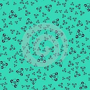 Black Meeting icon isolated seamless pattern on green background. Business team meeting, discussion concept, analysis