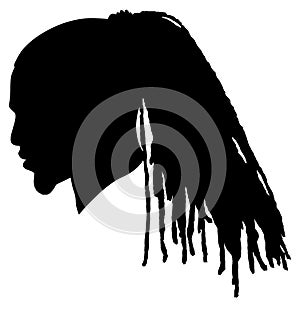 Black Men African American, African profile picture silhouette. Man from the side with afroharren. Long Dreads, Long Dreadlocks ha