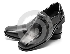 Black men's leather shoe