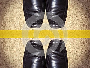 Black men shoes with copy space