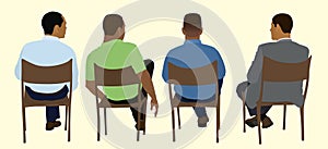 Black Men Sitting in a Meeting