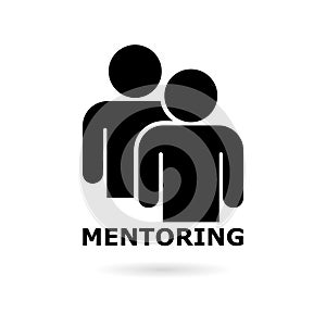 Black Mentoring icon or logo, Mentoring concept