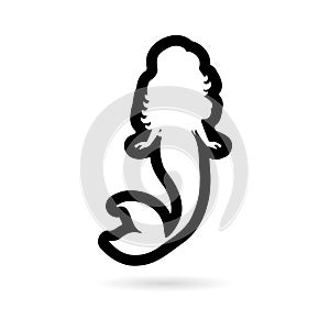 Black Mermaid icon, sirene logo