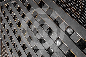 Black Mesh Abstract Iron Lattice Pattern Steel Dark Texture Grid Background