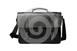 Black Messenger Bag On White Background
