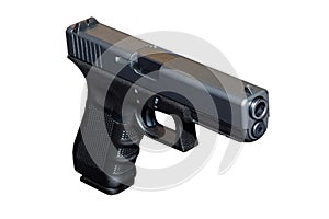 Black metal 9mm pistol gun