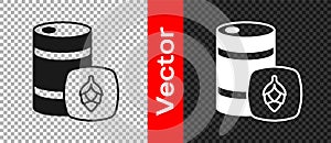 Black Metal beer keg icon isolated on transparent background. Vector