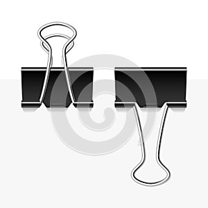 Black metal binder clips