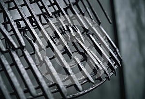Black metal comb grate background